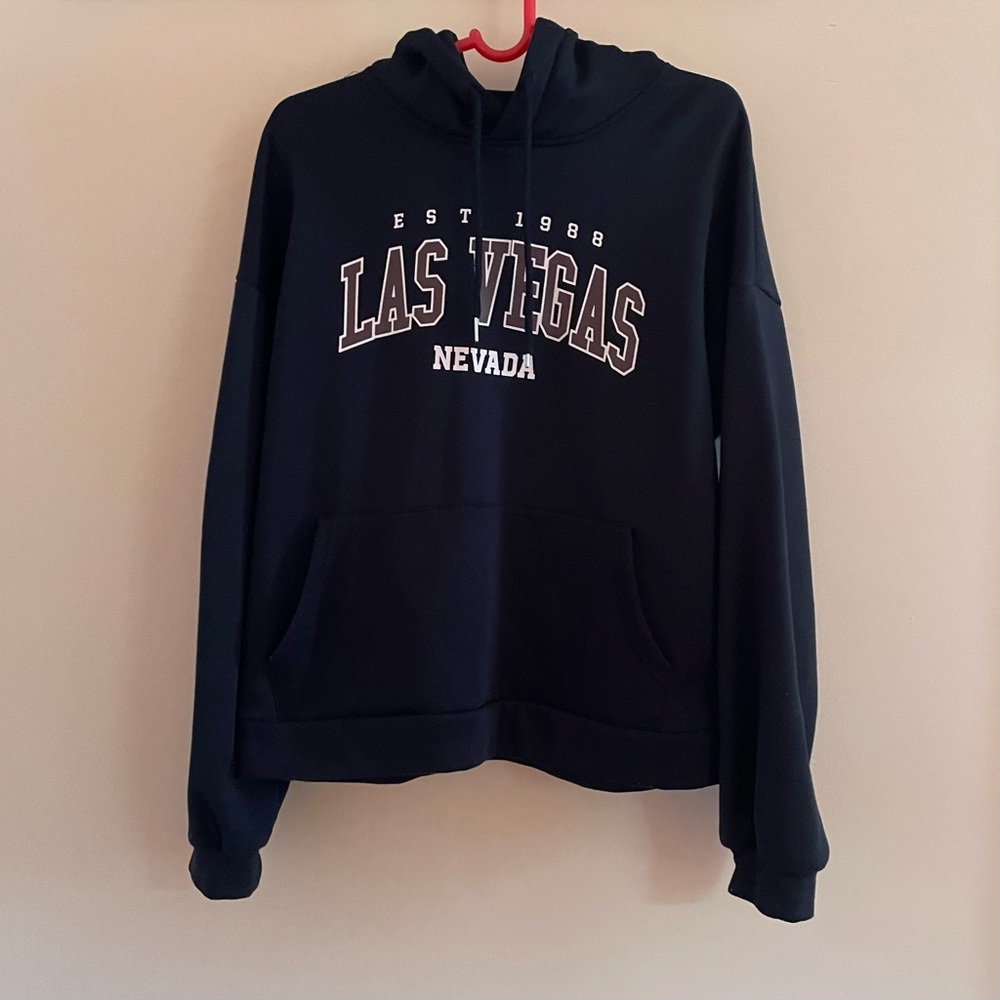 DAZY SHEIN oversized letter graphic kangaroo pocket drop thermal hoodie